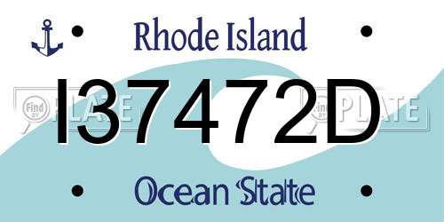 I37472D Rhode Island License Plate