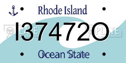 I37472O Rhode Island License Plate