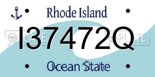 I37472Q Rhode Island License Plate