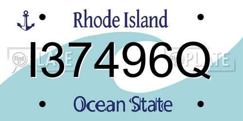 I37496Q Rhode Island License Plate