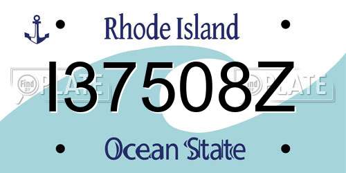 I37508Z Rhode Island License Plate