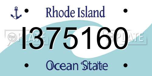 I375160 Rhode Island License Plate
