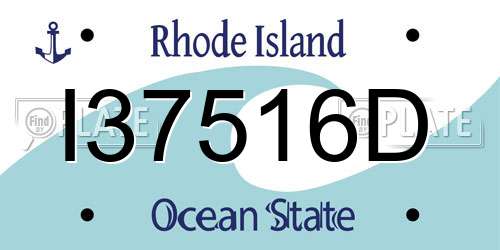 I37516D Rhode Island License Plate