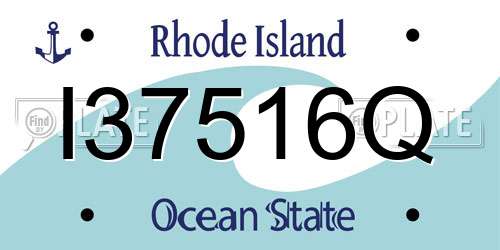 I37516Q Rhode Island License Plate