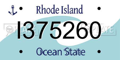 I375260 Rhode Island License Plate