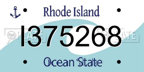 I375268 Rhode Island License Plate