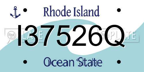I37526Q Rhode Island License Plate