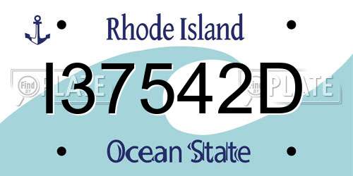 I37542D Rhode Island License Plate