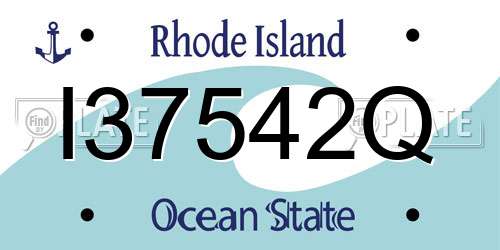 I37542Q Rhode Island License Plate