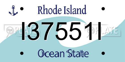 I37551I Rhode Island License Plate