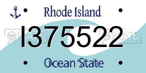 I375522 Rhode Island License Plate