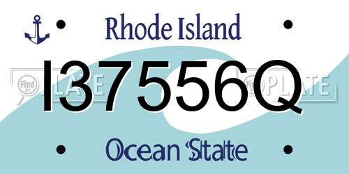 I37556Q Rhode Island License Plate