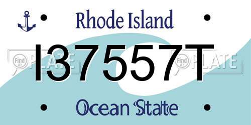 I37557T Rhode Island License Plate