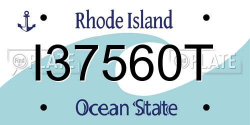 I37560T Rhode Island License Plate