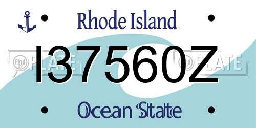 I37560Z Rhode Island License Plate