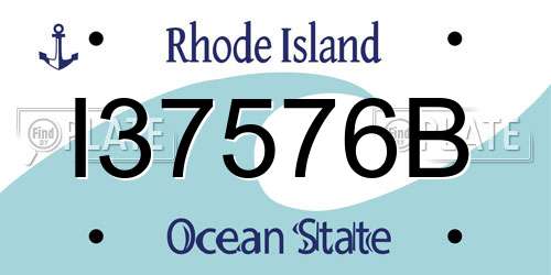 I37576B Rhode Island License Plate
