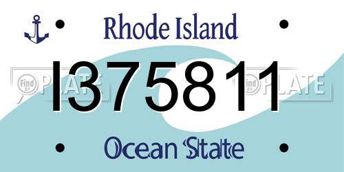 I375811 Rhode Island License Plate