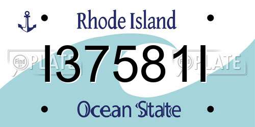I37581I Rhode Island License Plate