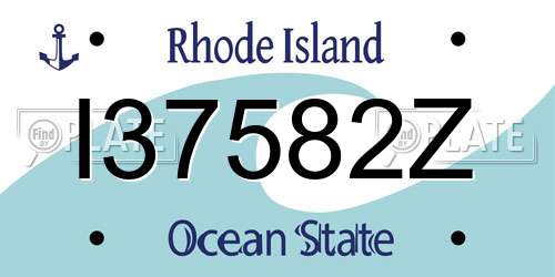 I37582Z Rhode Island License Plate