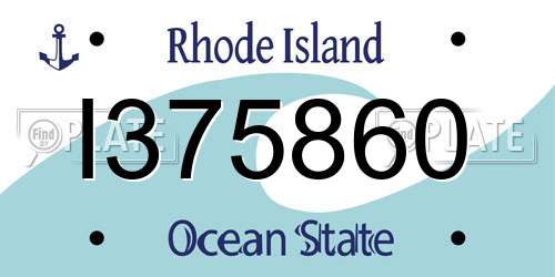 I375860 Rhode Island License Plate