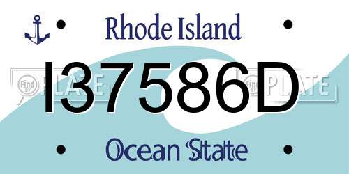I37586D Rhode Island License Plate