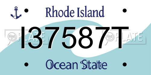 I37587T Rhode Island License Plate