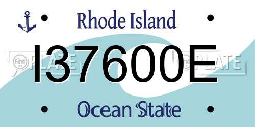 I37600E Rhode Island License Plate