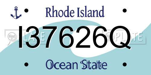 I37626Q Rhode Island License Plate