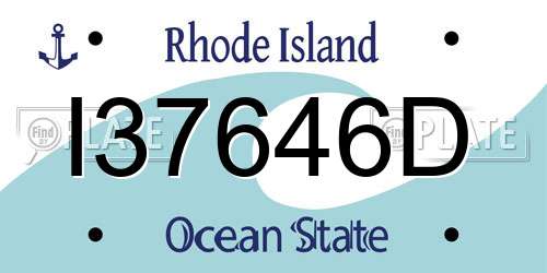 I37646D Rhode Island License Plate
