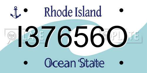 I37656O Rhode Island License Plate