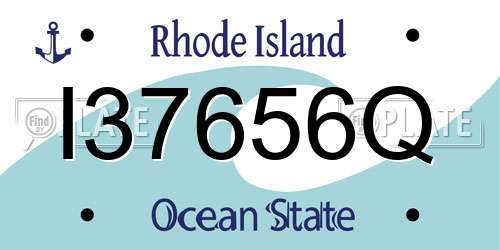 I37656Q Rhode Island License Plate