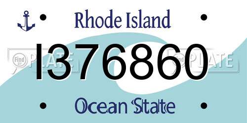 I376860 Rhode Island License Plate