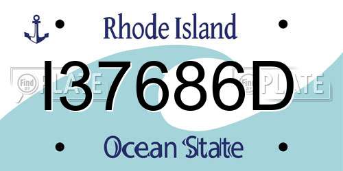 I37686D Rhode Island License Plate