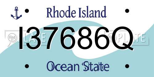I37686Q Rhode Island License Plate
