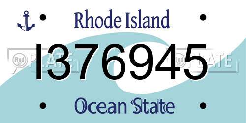 I376945 Rhode Island License Plate