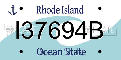 I37694B Rhode Island License Plate