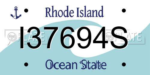 I37694S Rhode Island License Plate