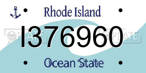 I376960 Rhode Island License Plate