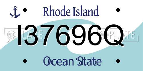 I37696Q Rhode Island License Plate