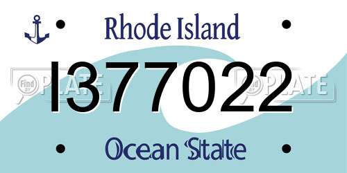 I377022 Rhode Island License Plate