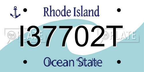 I37702T Rhode Island License Plate