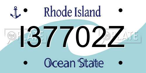 I37702Z Rhode Island License Plate