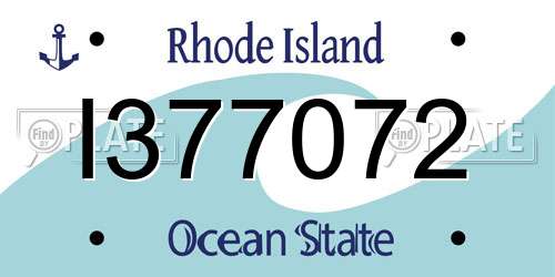 I377072 Rhode Island License Plate