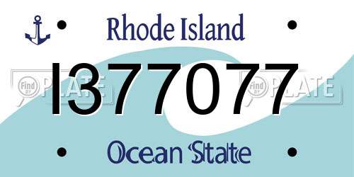 I377077 Rhode Island License Plate