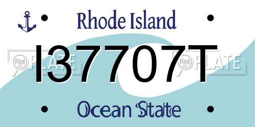 I37707T Rhode Island License Plate