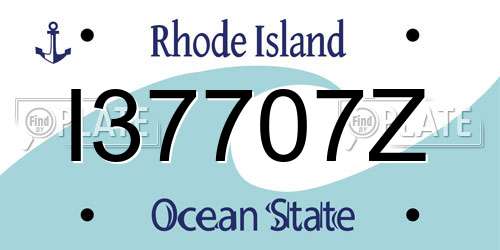 I37707Z Rhode Island License Plate