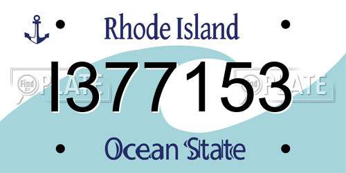 I377153 Rhode Island License Plate