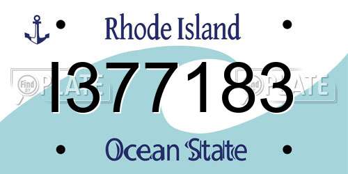 I377183 Rhode Island License Plate