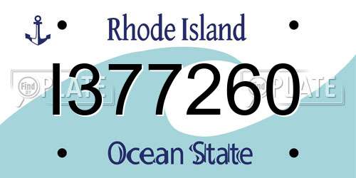 I377260 Rhode Island License Plate