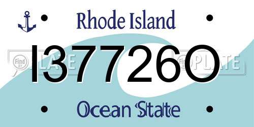 I37726O Rhode Island License Plate